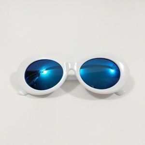 Accessories - Retro Kurt Cobain White Blue Round Sunglasses Accessories - Retro Kurt Cobain White Blue Round Sunglasses